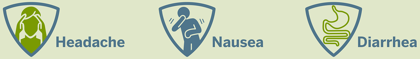 Headache. Nausea. diarrhea.